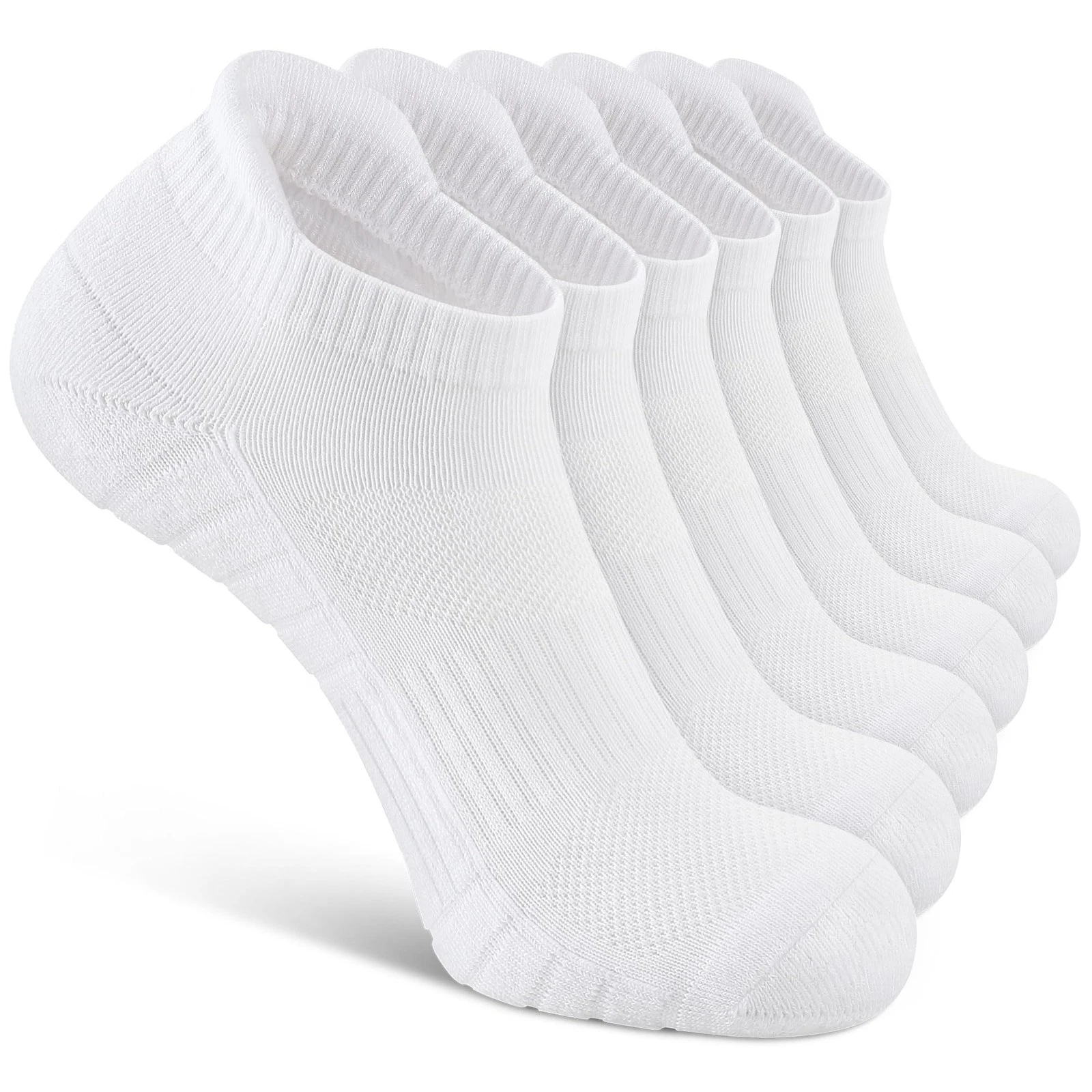 Athletic Ankle Socks with Cushion, Soft & Breathable, 6 Pairs for Men & Women