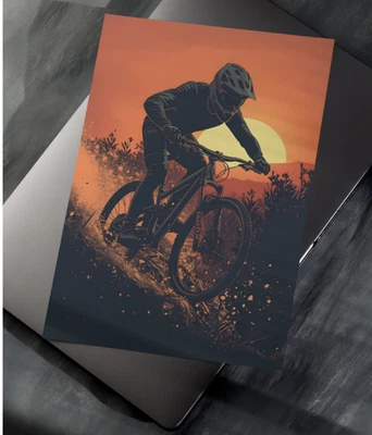 Personalised Close-Up Mountain Bike Helmet Print – Custom Name Cycling Wall Art - Image 1 of 3