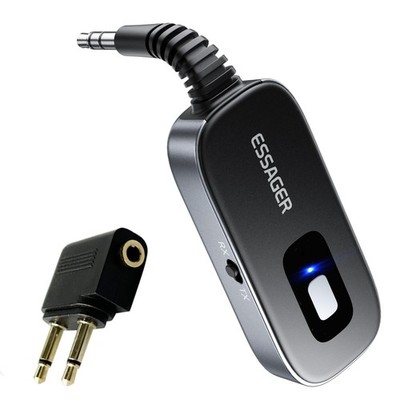 ESSAGER Bluetooth Car Adapter,Noise Cancelling 3.5mm AUX Bluetooth Receiver f...