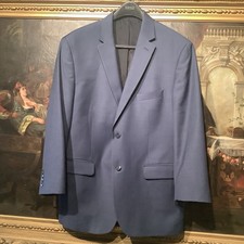 Jos A Bank Traveler Sport Coat Blazer Blue 100 Wool Men  s 44R EUC