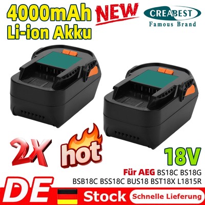 2x 18V 4000mAh Li-ion Akku für AEG B1814G BS18G B1817G BSS18C Ridgid 130383001