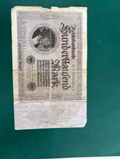 1923 100,000 MARK GERMANY CURRENCY REICHSBANKNOTE UNC GERMAN BANKNOTE BILL NOTE