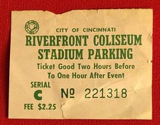VERY Vintage Parking Pass For Cincinnati Coliseum Stadium Parking Lot-Gone now