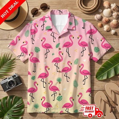 Naturdays Party Time Men Hawaiian Shirt Short Sleeve Button Down Beach Summer