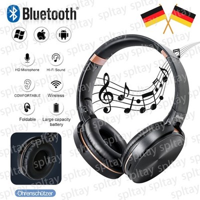 Bluetooth Kopfhörer Over Ear Kabellos Headphone HiFi Stereo Wireless Headset