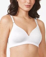 Warner's Women's Cloud 9 Super Soft Wireless Comfort Bra White, Size 36D 1059