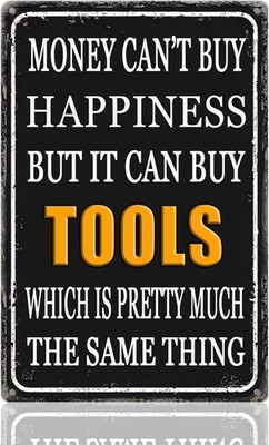 Man Cave Decor: Funny Metal Tin Sign - Shop Signs for Men - Vintage Garage Decor