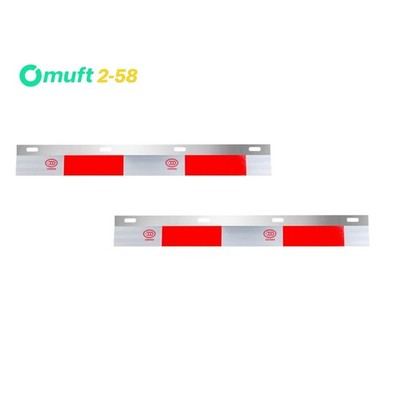 Send2 24''x3'' Aluminum Mud Flap Truck Hanger Top Plates Reflector Strips