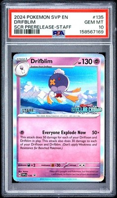 PSA 10 Drifblim Stellar Crown Prerelease Staff 135/142 Pokemon