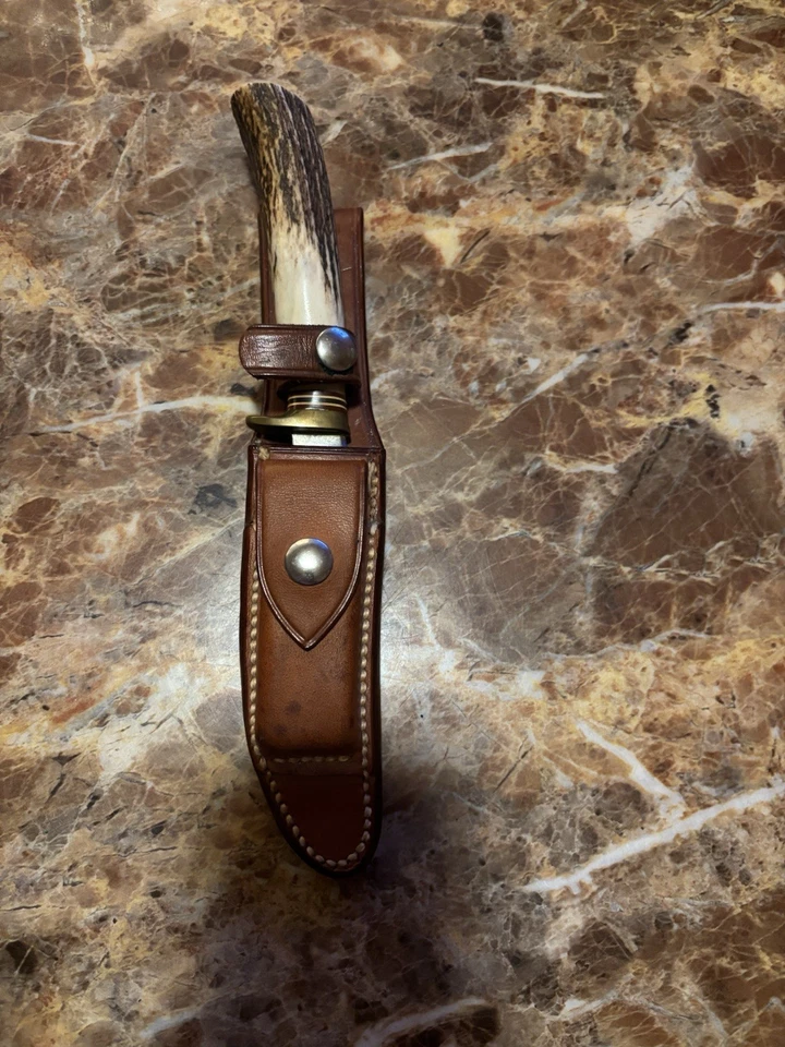 Vintage Randall Knife Model 4-7 Stag Horn Handle + Leather Sheath TR160 - Image 4 of 4