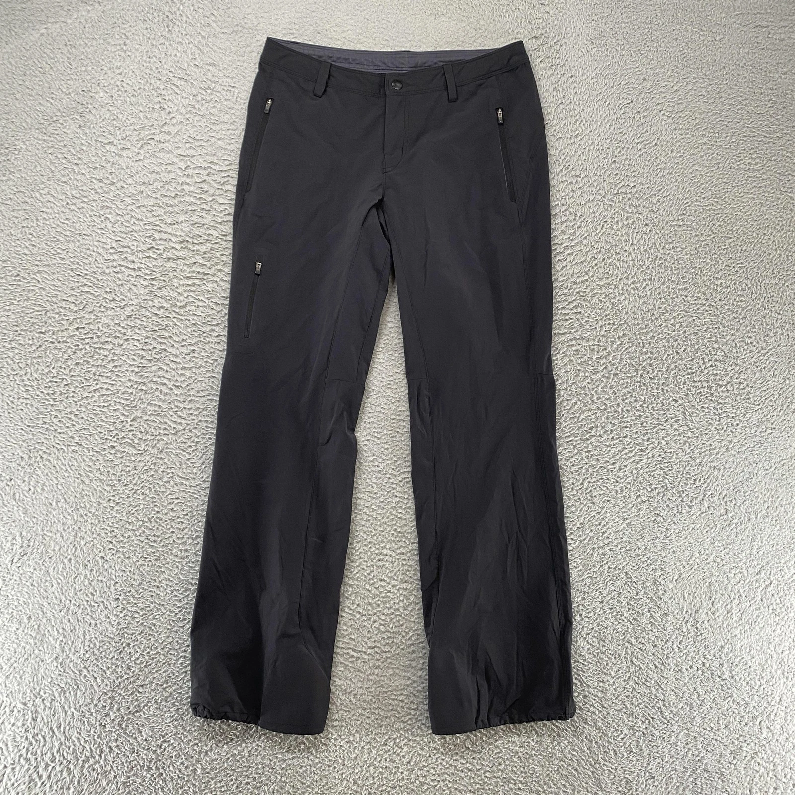 REI Hiking Pants Womens 10 Black Straight Leg Stretch Soft Shell Stretch