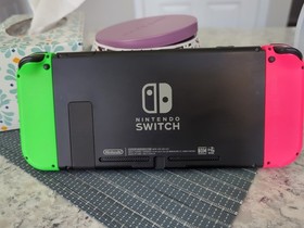 Nintendo Switch Console Pink & Green Joycons + Dock, Charger Extras CLEAN NICE!