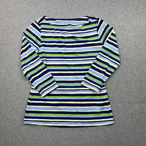 J McLaughlin Shirt Damen Small U-Boot-Ausschnitt Streifen Knopfleiste Freizeit Damen