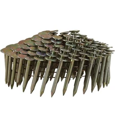 15 Degree 1-1/4" x 0.120" Wire Collated Galvanized Coil Roofing Nails – 7,200...