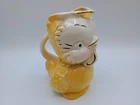Vtg Pottery 1940s Chickadee Bird Pitcher Yellow Creamer 6” Tall