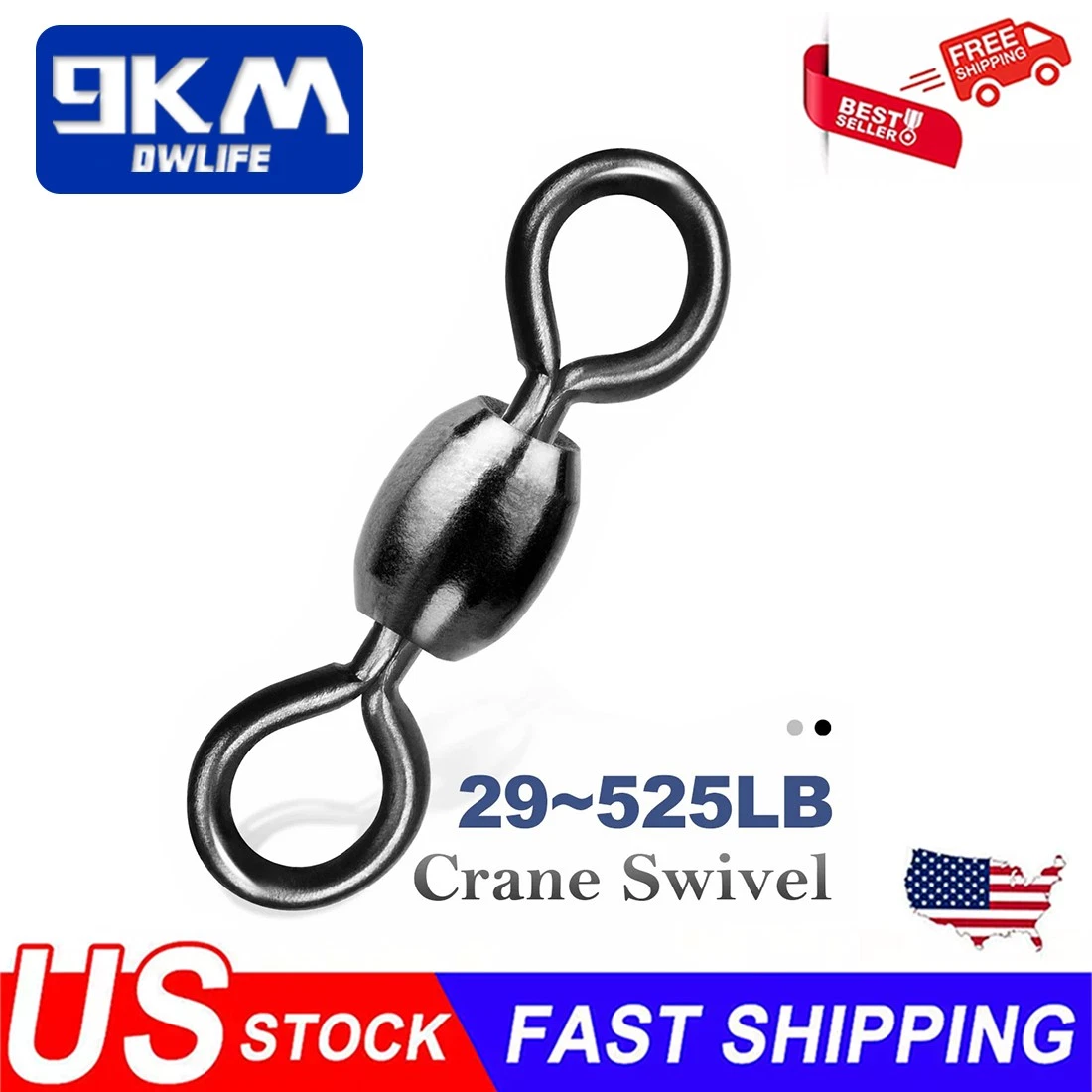 Fishing Swivels DNDYUJU 50pcs Fishing Swivel Double Jointed Stainl... - Vicedeal Ball Bearing Split Rings