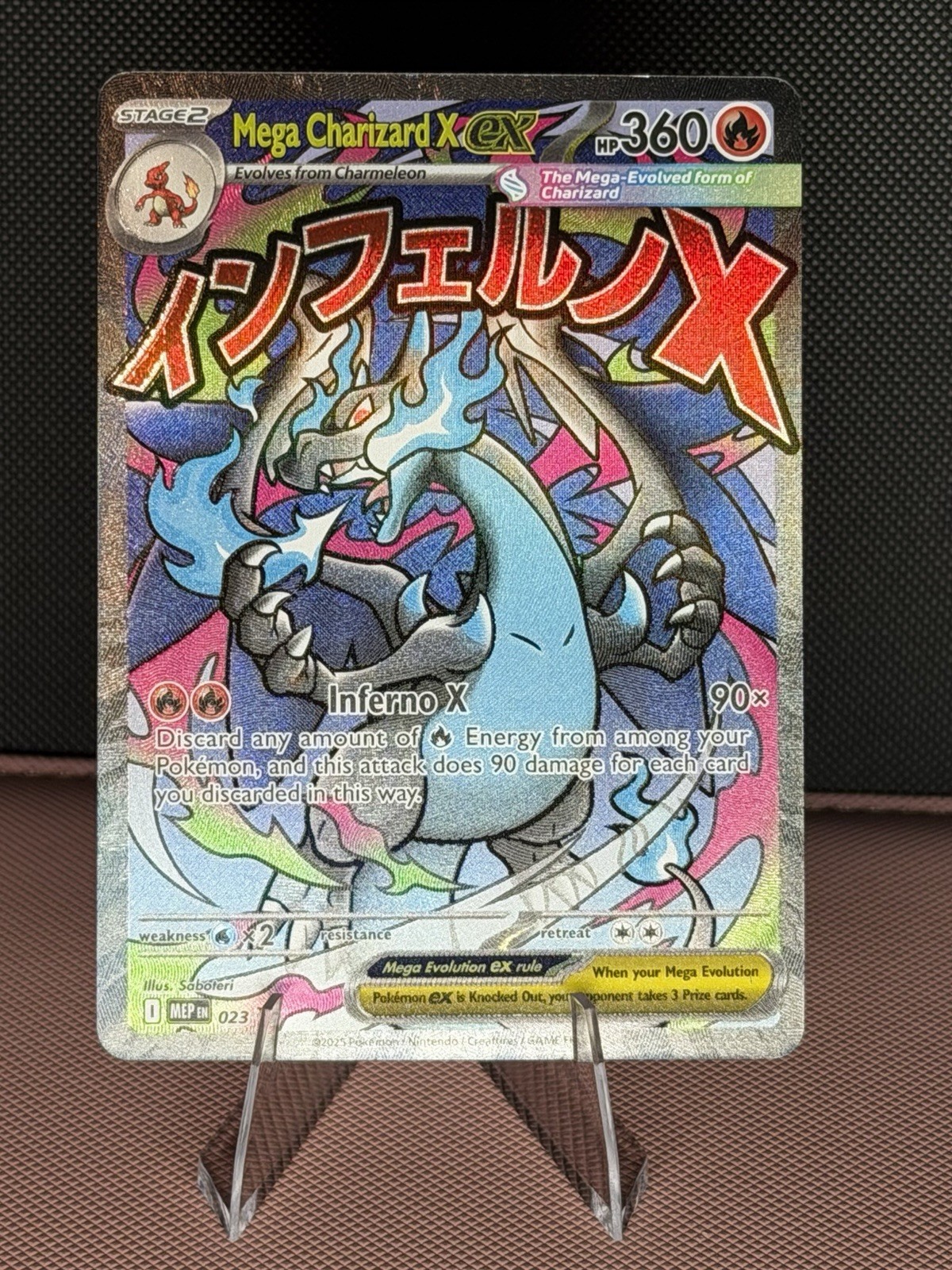 Pokémon TCG Mega Charizard X EX Full Art Holo ME Promo 023 EN 360 HP