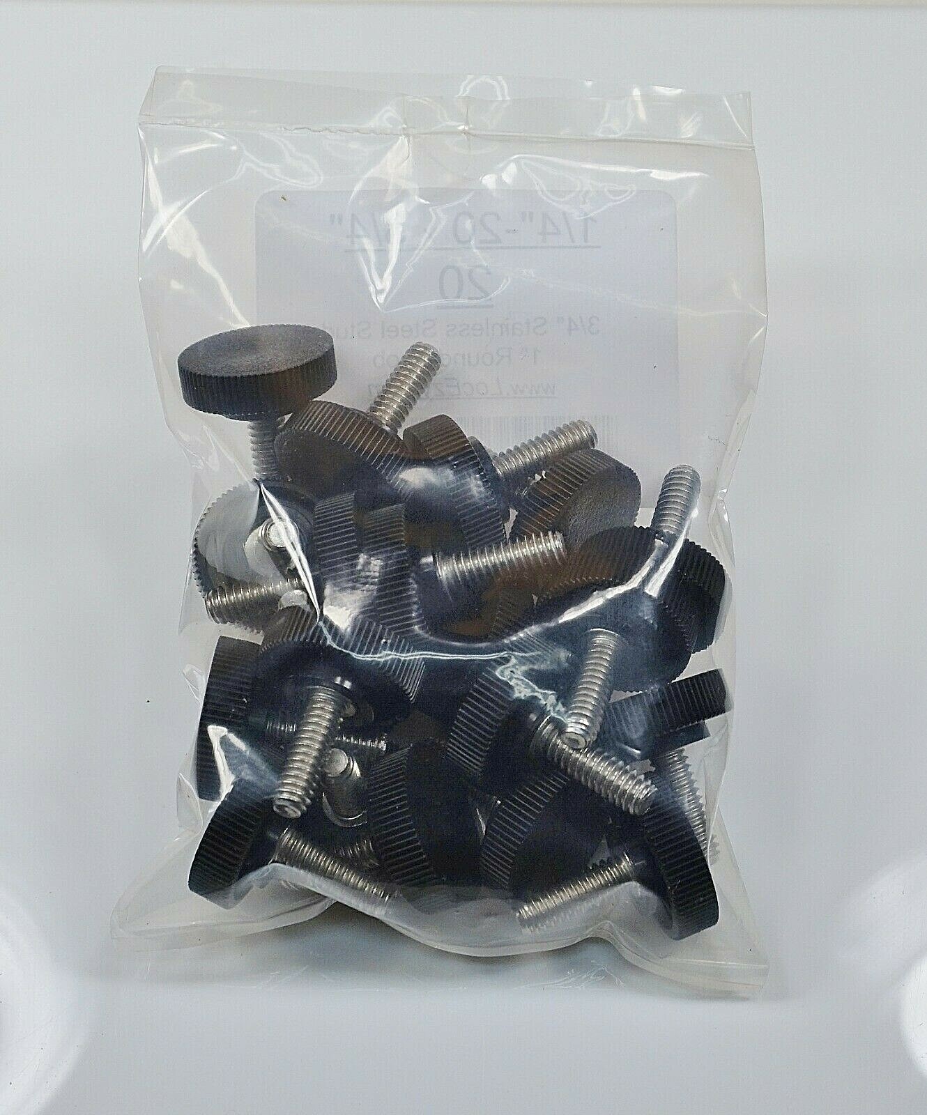 1/4-20 x 1 (10 pcs) Stainless Steel Thumb Screw, Knurled