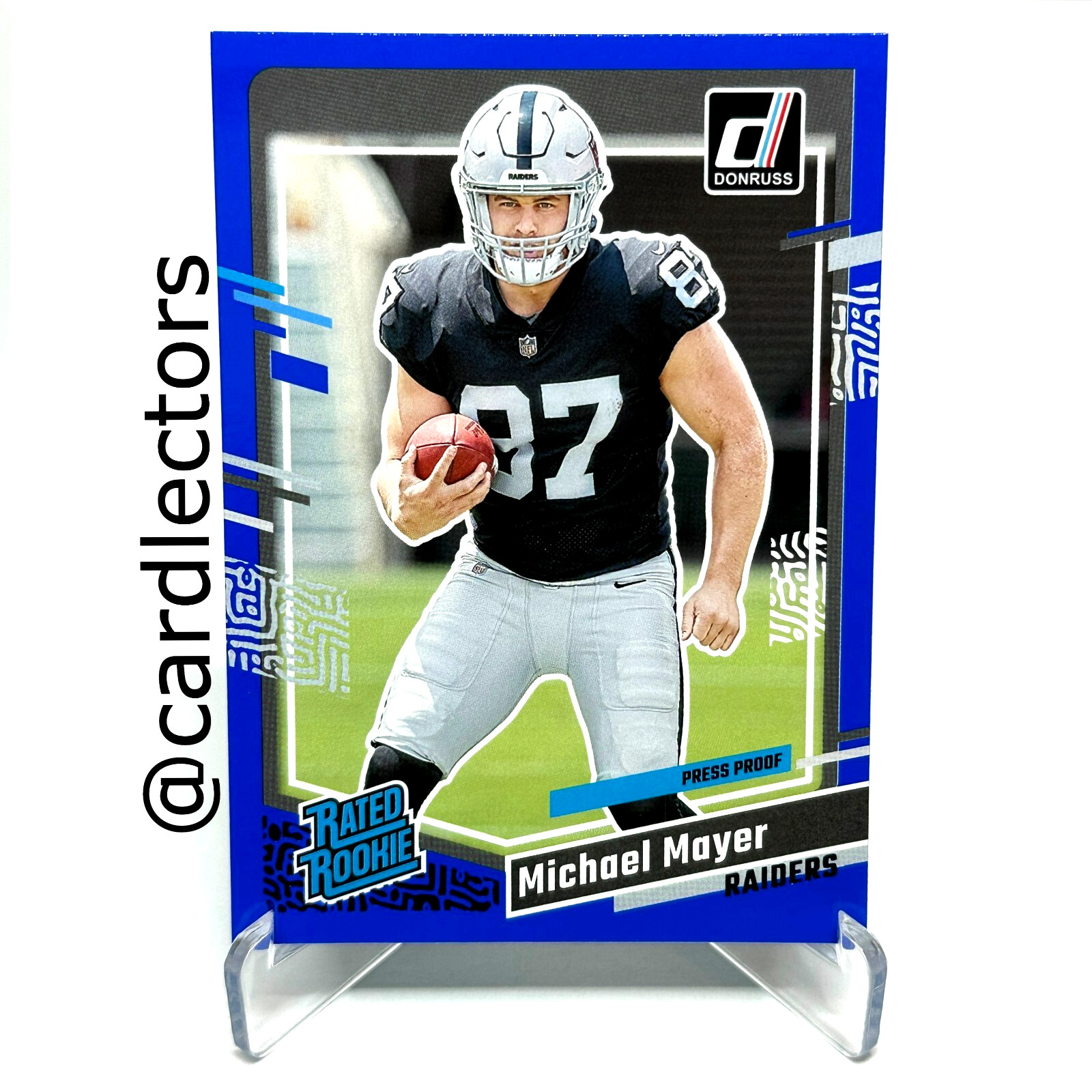 2023 Panini Donruss MICHAEL MAYER #361 Rated Rookie Press Proof Blue SP RAIDERS