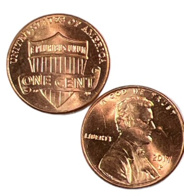 (1) AU/BU 2017 P Lincoln Shield Cent Only Penny With P Mint Mark 1 coin