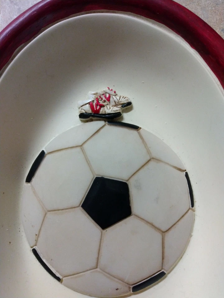 Jabonera de fútbol cerámica baño jabonera soporte fútbol moneda plato pelota de fútbol Foto 4 de 4