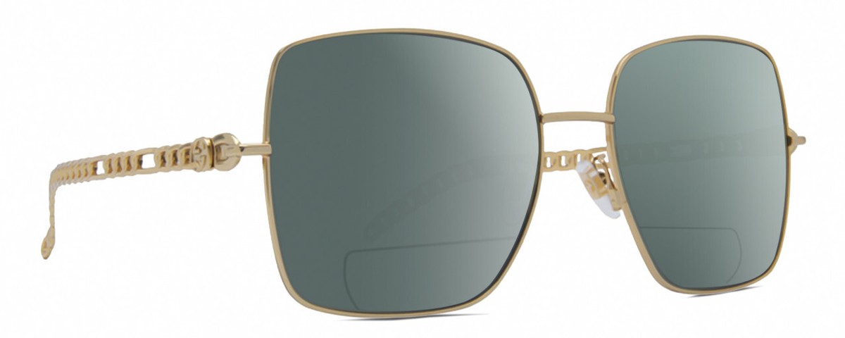 Gucci GG0724S Women Designer Polarized BIFOCAL Sunglasses Gold