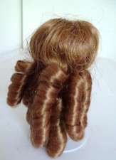 Old Store Stock Imsco Light Brown Acrylic Doll Wig Long Sausage Curls Size 7"-8"