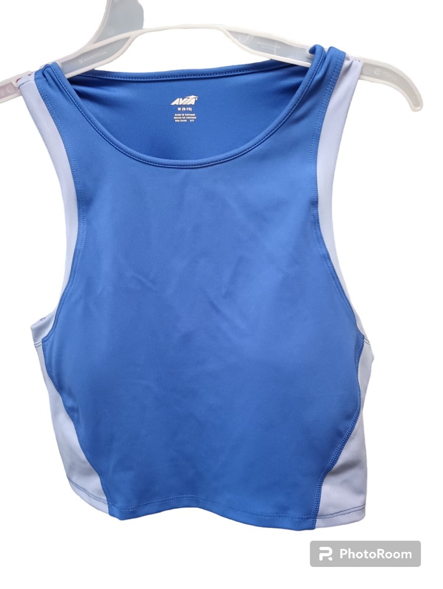 Avia Women's Color Blocked Bra Tank Top In Periwinkle Size M(8-10
