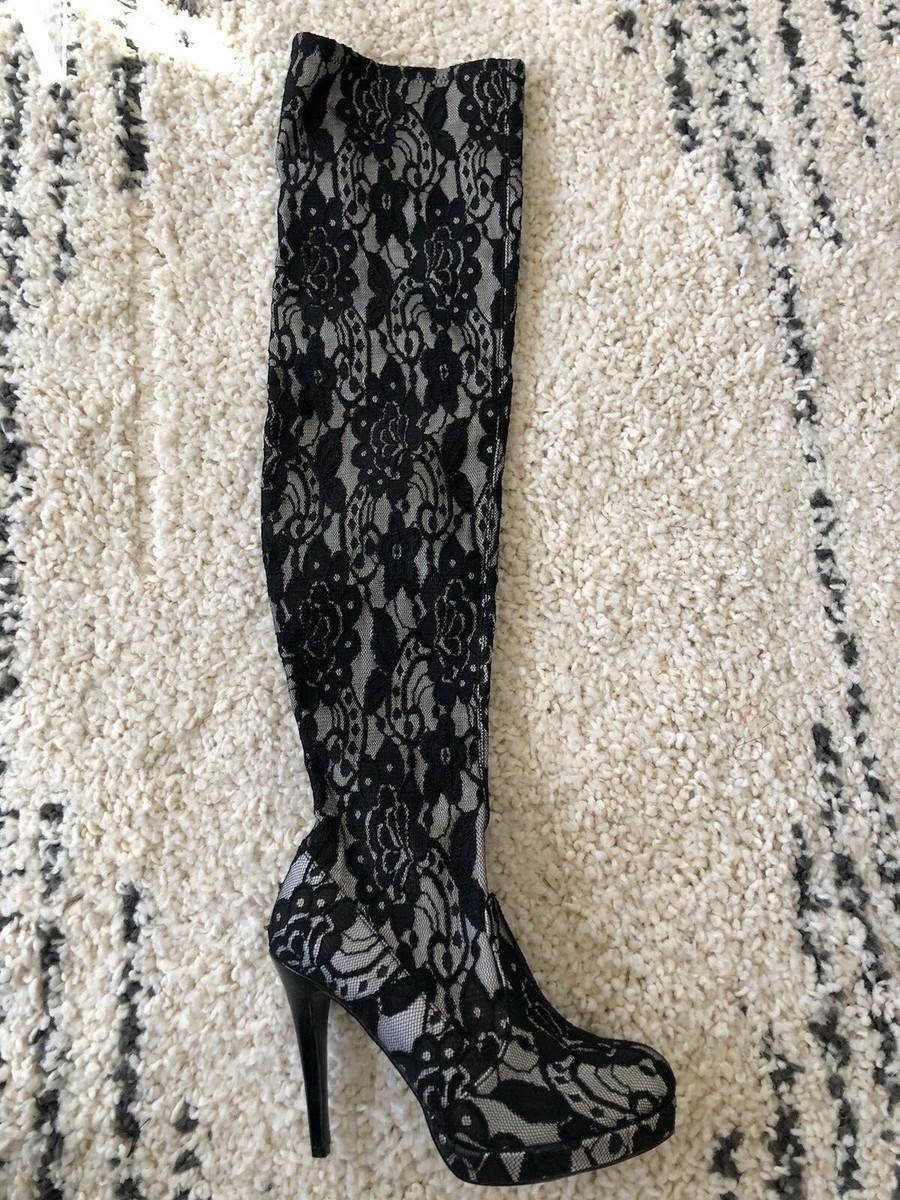 COLIN STUART Victoria's Secret LACE Sex THIGH HIGH Patent Leather
