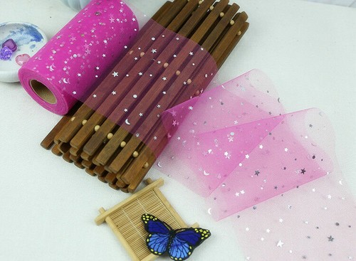 Tulle Mesh Tutu Fabric Sequin Glitter Star Trimming Edging DIY Skirt Dress Craft - Picture 7 of 19