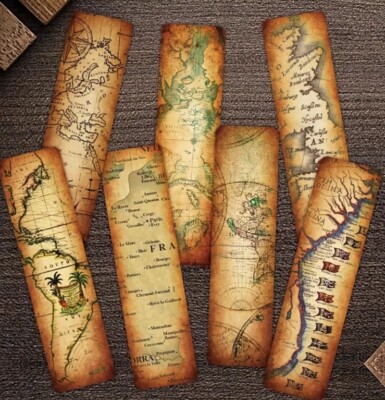 30 PC Bookmark Set Geography Map Art 1.5'' x 6'' New Free Ship 354