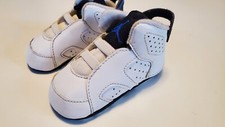 Nike Air Jordan 6 Retro Ez On Bootie TD White/Blue Shoes Size 3C