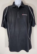 Audi Sport Mens Golf Polo Shirt Sz L Black  White Short Sleeve Collared See Des