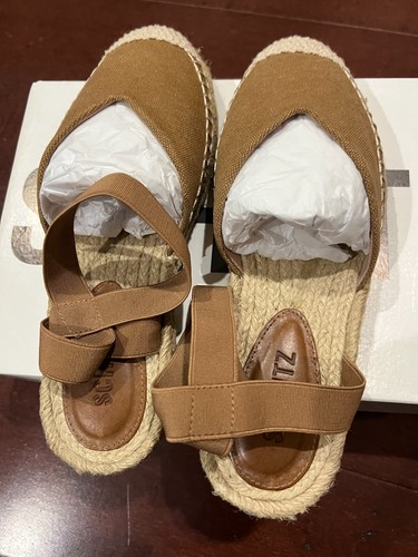 SCHUTZ ROPE & CANVAS FLATS WOMEN'S 7B CAMEL COLOR PRE-OWNED IN BOX GREAT COND - Picture 2 of 6