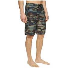 O'NEILL L67630 Mens Green Camo Santa Cruz Printed Boardshorts Size 44