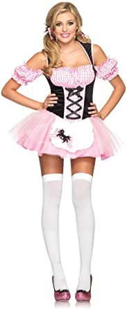 Leg Avenue Gingham Miss Muffet Pink Nursey Rhyme Adult Sexy Halloween Costume