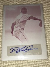 EDWARD CABRERA 2020 Leaf Metal Draft Print Plate AUTOGRAPH #1/1  Marlins RC CUBS