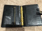 New The Lux Clever Black Croc Vegan Leather A5 Rings Binder — photo 3