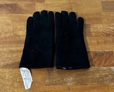 Vintage 1980s Black Suede Gloves L Women  s Large