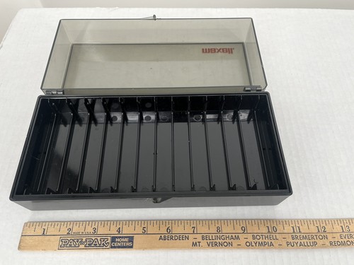 Vintage Maxell Plastic 12 Cassette Tape Carrying Case Holder Storage - crack - Imagen 5 de 9