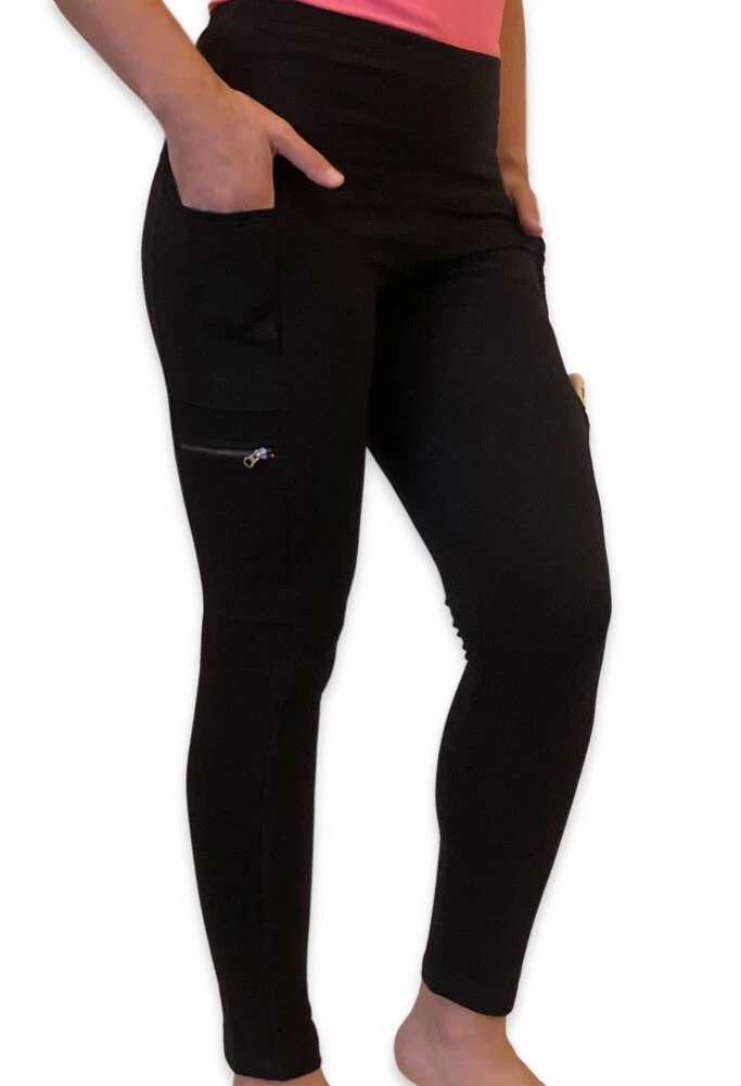 Women's French Laundry Sport Active 4 Pocket Thick Cotton Leggings