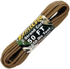 Atwood Rope MFG ARM BattleCord Coyote 50FT 2650LB 7 Core Nylon 1210
