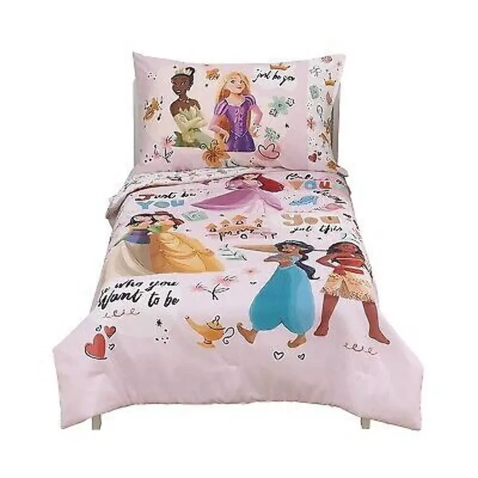 NUEVO Juego de cama edredón sábanas funda de almohada Just Be You para niños pequeños Disney PRINCESS Foto 3 de 4