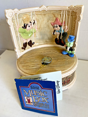 Disney Vintage Schmid Pinocchio Music Box I've Got No Strings Works . No Pinocch