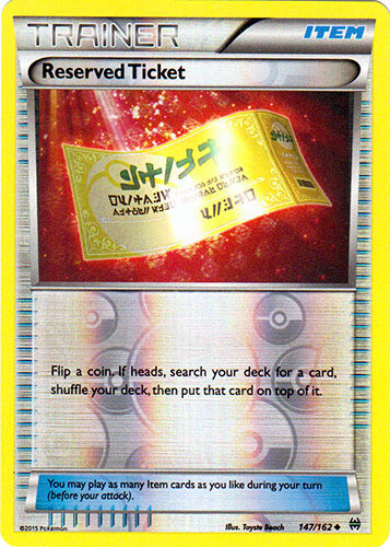 Reserved Ticket - 147/162 - Uncommon - Reverse Holo LP, Englisch Pokemon BREAKThr