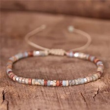 African Opal Japer Shoushan Stone Bead Healing Reiki Women Dainty Bracelet Gift