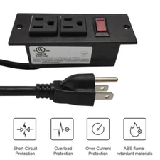 Desk table 2 USB 2 Outlet Surface Mountable Recessed Furniture Power QPS-YY212