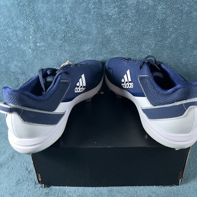 Adidas Icon 7 Men\'s Navy‎ Blue/White Metal Baseball Cleats Size 15 Adidas Icon 7 Low Top Metal Baseball Cleats Navy/White  main image 2