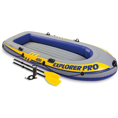Intex Inflatable Explorer Pro 400 Four Person Boat With Oars And Pump 560wl Ebay