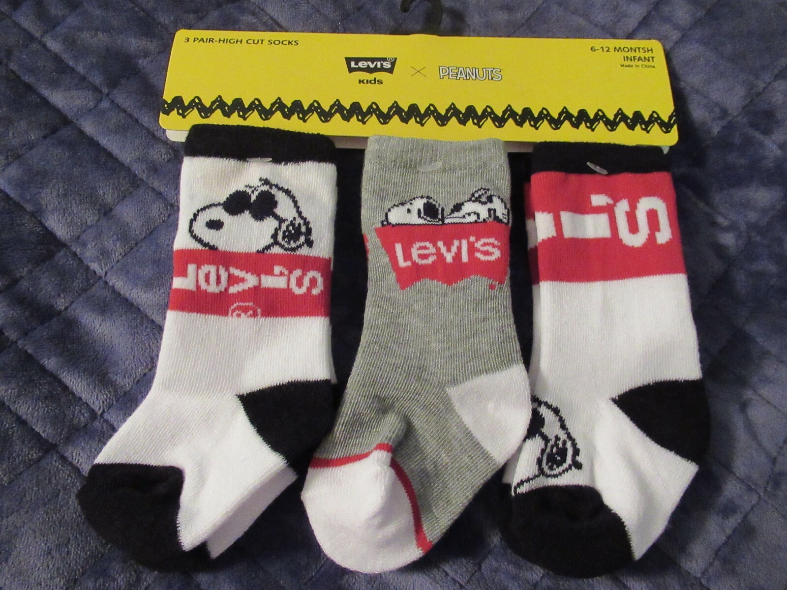 Snoopy Peanuts Levis Infant Socks Size 
